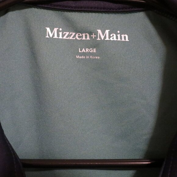 Mizzen Main Pullover Mens Large Long Sleeve 1/4 Zip Golf Green White Stars - Picture 3 of 7